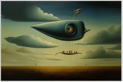 Produktbild von Wallario Wandbild Himmelsfahrer, Größe: 61 x 91,50 cm, Poster mit weißem Aluminiumrahmen