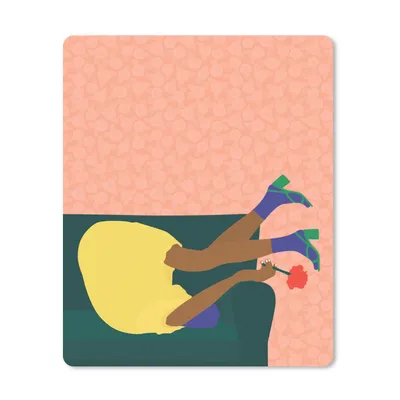 Produktbild von MuchoWow® Mauspad Mousepad Frau - Blumen - Retro 30x40 cm - Mousepads - Maus Mat - Pad - Mausunterlage - Mausmatten