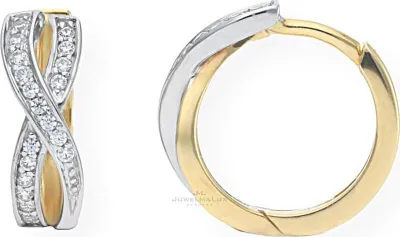 Produktbild von JuwelmaLux Creolen 333 Gold und Weißgold mit Zirkonia JL10-06-0849