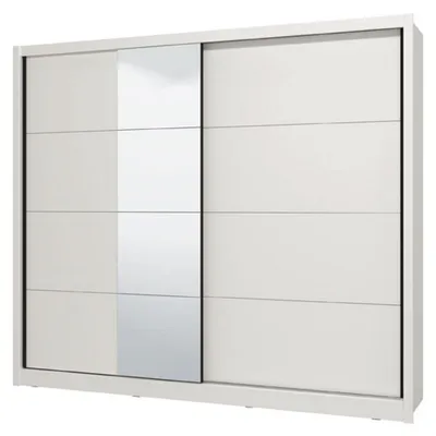 Produktbild von Pedavena - Großer Kleiderschrank, 251x216h cm Mattweiß, Kleiderstange