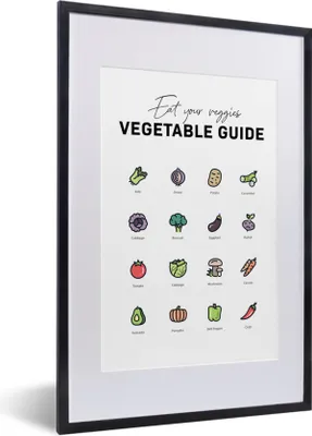 Produktbild von MuchoWow® Gerahmtes Poster Lebensmittel - Gemüse - Küche - Lebensmittel 40x60 cm - Poster mit Schwarzem Bilderrahmen Wandposter Rahmen Foto Bilder - Poster in Rahmen