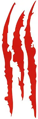 Immagine prodotto di 2 pezzi di adesivi per auto a forma di artiglio, cool, unici, lunghi 35 cm, adesivi mostruosi per fari, cofano, rosso