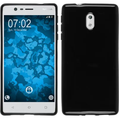Produktbild von PhoneNatic Case für Nokia 3 Hülle Silikon schwarz Cover 3 Tasche + 2 Schutzfolien