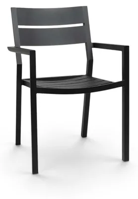 Produktbild von Stapelbarer Gartenstuhl | Delia | Schwarz | Aluminium | 2er Set