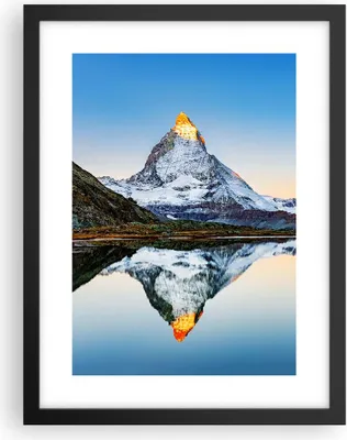 Produktbild von Gerahmtes Poster - Schwarzer Rahmen - Berge Gipfel Matterhorn - 30x40 cm - Wand Bild - Wanddeko - Wandbilder - Kunstposter - Wandposter - Bilderrahmen - Bilder - Kunstdruck - P2BPA30x40-5178