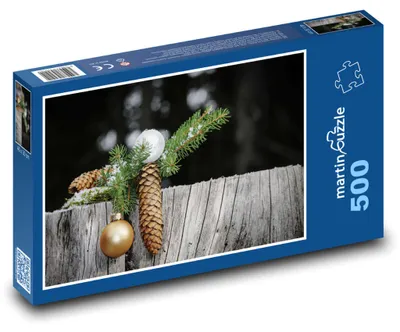 Obrázok produktu pre Puzzle 500 Vianočná vetva s dekoráciami - martinpuzzle