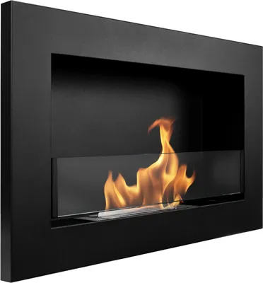 Obrázok produktu pre Závesný biokrb SLIM 650 × 400 čierny matný štruktúrovaný s ochranným sklom