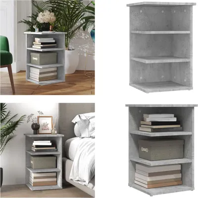 Produktbild von vidaXL Beistellregal Betongrau 35x35x55 cm Holzwerkstoff - Beistellschrank - Beistellschränke - Beistelltisch - Beistelltische
