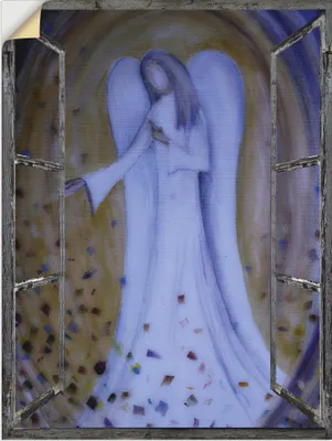 Produktbild von ARTland Wandbild, selbstklebend Fensterblick - Engel Größe: 30x40 cm