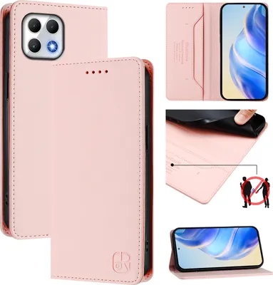 Produktbild von Lederhülle für T-Mobile REVVL 7 Hülle Flip Brieftasche Kartenfächern Ständer Schutzhülle Pink