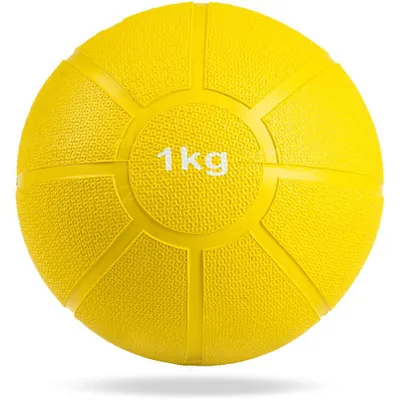 Produktbild von Matchu Sports Medizinball 1 kg aus Gummi Ø 19 cm - Gymnastikball - Medicine Ball - Fitnessball - Gewichtsball - Trainingsball