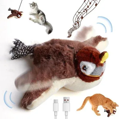 Produktbild von Interaktives Katzenspielzeug mit Katzenkraut, Flatterern und Pfeifen, Selbstbeschäftigung für Katzen