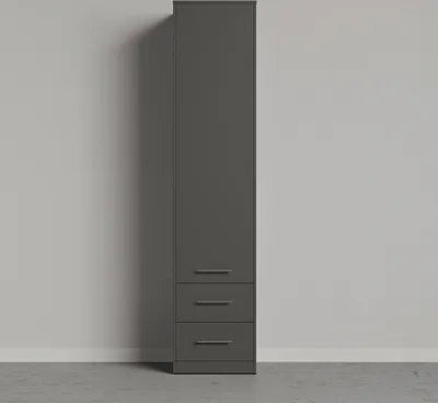 Produktbild von SMARTBett Schrank Kleiderschrank Aktenschrank 50cm mit 2 Schubladen Anthrazit