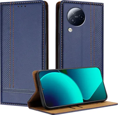 Image de Etui pour Xiaomi Civi 3 étui en cuir avec fonction stand bleu