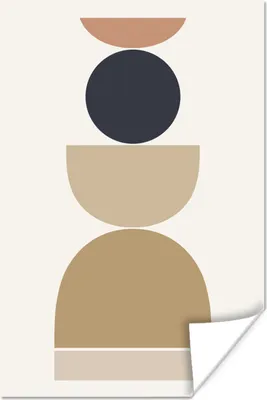 Produktbild von MuchoWow® Poster Kreis - Geometrische Figuren - Abstrakt 20x30 cm - Papierdruck
