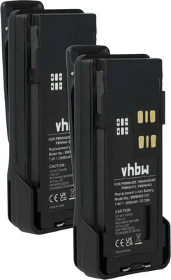 Produktbild von vhbw 2x Akku Ersatz für Motorola PMNN4489A, PMNN4409BR, PMNN4448, PMNN4412 für Funkgerät, Walkie Talkie (3000 mAh, 7,4 V, Li-Ion) + Gürtelclip