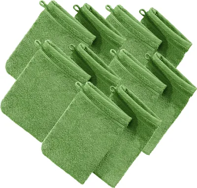 Produktbild von Erwin Müller Waschhandschuh Heidelberg" 10er-Pack apfelgrün 15x21 cm"
