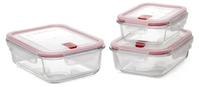 Vorratsdosen-Set, 3-teilig, luftdicht, BPA-frei, Glas
