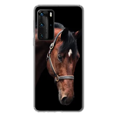 Produktbild von MuchoWow® Handyhülle Schutzhülle Hülle für Huawei P40 Pro Pferd - Halfter - Braun Silikon Softcase Handy Hülle - Schutz