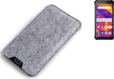 Produktbild von K-S-Trade Filz Handyhülle kompatibel mit Blackview BV6600 Pro Schutzhülle Filztasche Filz Tasche Case Sleeve Handy Hülle Filzhülle grau