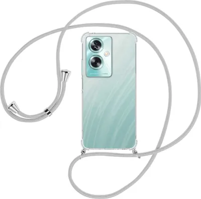 Produktbild von Handykette Backcover-Schutzhülle mit Band (Metall silberfarben) für Oppo A79 5G (6.72'') - silbergrau