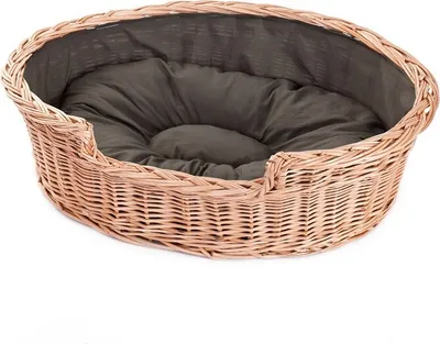 Produktbild von Hundekorb aus Weide oval mit einem Kissen 60X43 H16 CM