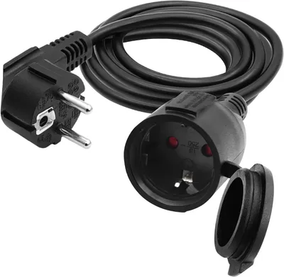 Obrázek produktu pro Prodlužovací kabel Schuko - Krátký - Krátký přívodní kabel - Prodlužka zásuvky - Kabel pro venkovní použití - 3 x 1,5 mm² - 16 A - 250 V - IP44
