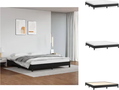 Produktbild von vidaXL Bettgestell Schwarz 160x200 cm Kunstleder -  Betten & Bettgestelle