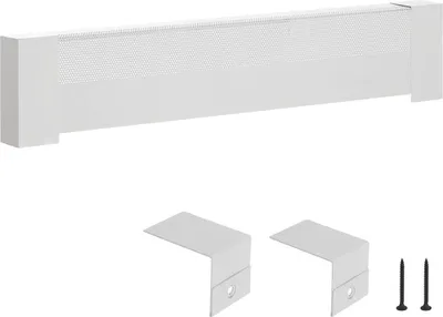 Zdjęcie produktu dla Osłona grzejnika - Standardowa osłona przednia Seria Basic - 916 x 80 x 193 mm - Wymienna osłona - Wytrzymała stal - Biały