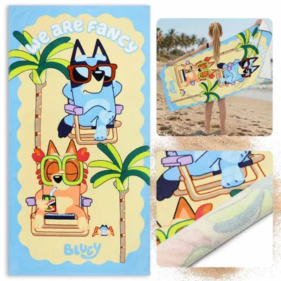 Produktbild von Bluey schnelltrocknendes Strand- und Badetuch aus 100 % Baumwolle, 70 x 140 cm