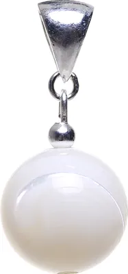 Produktbild von Anhänger aus echtem Perlmutt & 925 Silber Kugel 12mm creme-gelb Halsschmuck Damen