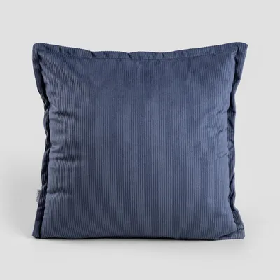 Produktbild von HOMLA NANTU Kissenbezug aus Samt-Imitat Cord blau 45x45+1,5 cm