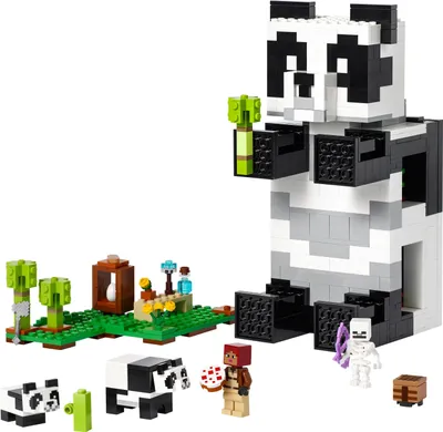 Produktbild von LEGO 21245 Minecraft Das Pandahaus Set, bewegliches Panda-Spielzeug-Haus mit Tier-Figuren und Skelett, Spielzeug für Jungen und Mädchen ab 8 Jahren