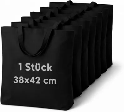Produktbild von Cloud Pillow Baumwolltasche Schwarz 38 x 42 cm, 100% Baumwolle, unbedruckt, lange Henkel, Standard 100