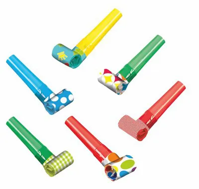 Obrázek produktu pro Papstar 18655, Párty klakson, Různé barvy, 5,4 g, 150 mm, 20 mm, 6 kusů
