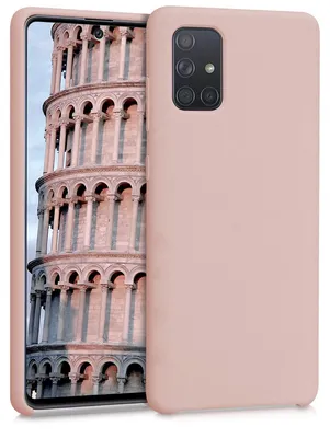 Produktbild von kwmobile Handyhülle für Samsung Galaxy A71 Hülle - Case Silikon - Kabelloses Laden - Schutzhülle Cover in Altrosa matt