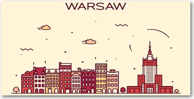 Produktbild von Tulup® Glas-Bild - 100x50 -Wandkunst - Wandbild hinter gehärtetem Sicherheitsglas  - Sehenswürdigkeiten & Architektur - Warschau Polen - Rot