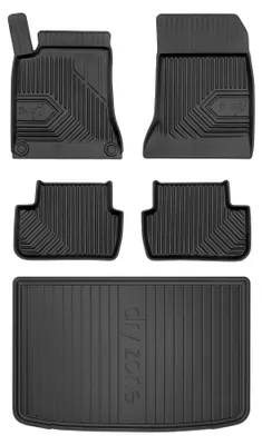 Productafbeelding van Rubberen automatten + kofferbakmat voor Mercedes-Benz Klasa A W176 2012-2018 (hatchback) – 5-delig, zwart, op maat – Wielganizator