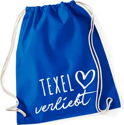 Produktbild von Huuraa Turnbeutel Texel verliebt 12 Liter Bright Royal Baumwolle Rucksack Geschenkidee