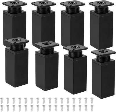 Imagen del producto de Juego de patas para muebles, 8 unidades, 40 x 40 x 60 mm, color , capacidad de carga de hasta 30 kg, para muebles