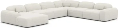 Produktbild von Bouclé U-Form XXL Wohnlandschaft Nuvia Weiß Links