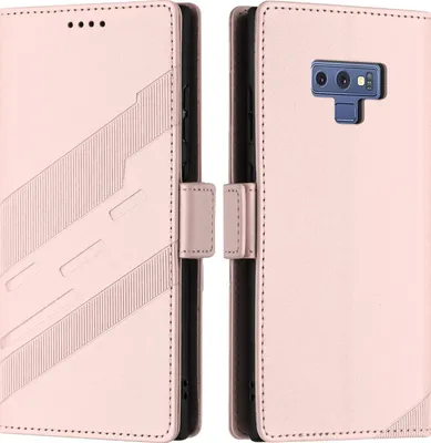 Produktbild von Hülle für Samsung Galaxy Note 9, Kunstleder Brieftaschen Handyhülle mit Kartenfach und Standfunktion Pink