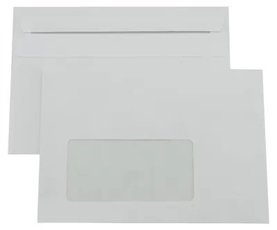 Produktbild von Kaenguruh C6 Briefumschlag,selbstklebend, holzfrei weiss 75g,grauer Innendruck, mit Fenster