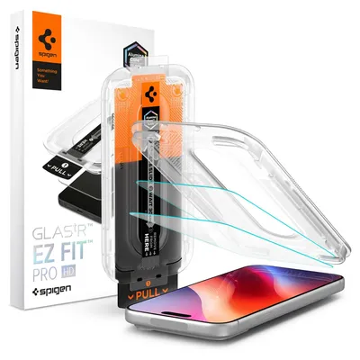 Productafbeelding van Spigen GLAStR EZ Fit Pro HD Screenprotector 2 Pack + Applicator voor de Apple iPhone 18 Pro Max / 17 Pro Max / 16 Pro Max
