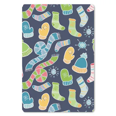 Produktbild von MuchoWow® Mauspad Mousepad Schal - Handschuhe - Mütze - Regenbogen - Winter - Schnittmuster 18x27 cm - Mousepads - Maus Mat - Pad - Mausunterlage