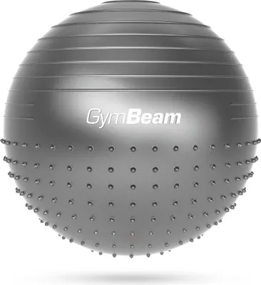 A gray GymBeam massage fitball is shown against a white background.