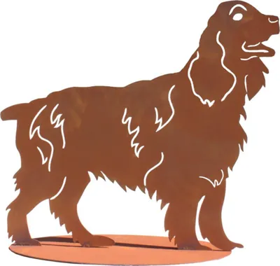 Produktbild von 440s Hund Rostfigur Setter auf Platte | FE-5-0302