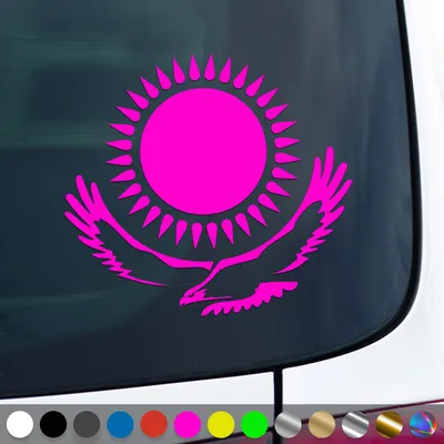 Produktbild von PantherPixel Kasachstan Aufkleber Wappen Fahne Adler Kasachisch Sticker Auto Geschenkidee Farbe Neon-Pink