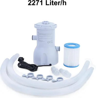 Produktbild von Pool Filterpumpe Wasserfilter Kartuschenfilter Swimmingpool 2271 l/h 600 GAL