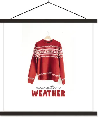 Produktbild von MuchoWow® Textilposter Weihnachten - Pullover - Winter 60x60 cm mit schwarzem Rahmen - Posteraufhänger